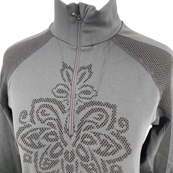 Athleta Ombre Grey & Black Quarter Zip Pullover Top Size Medium - Picture 2 of 8